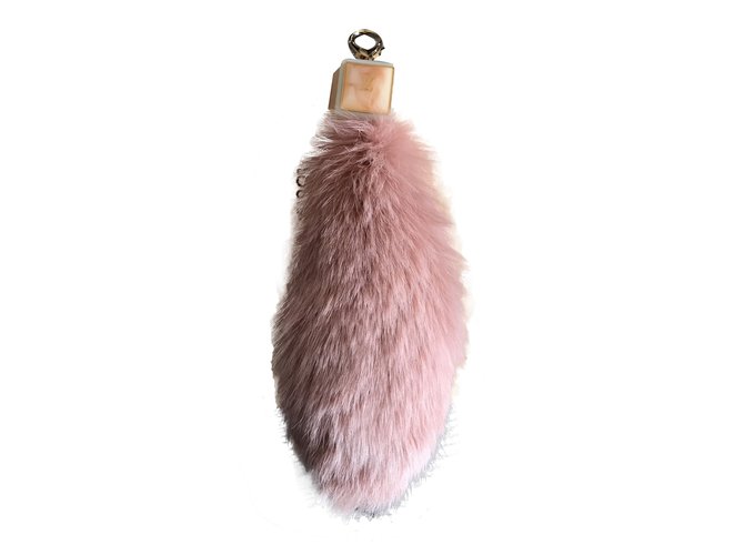 Louis Vuitton Bag charms Silvery Pink Fur  ref.34473