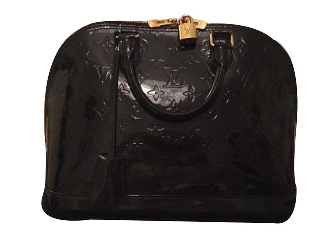 Alma Louis Vuitton Handbag Blue Patent leather  ref.34480