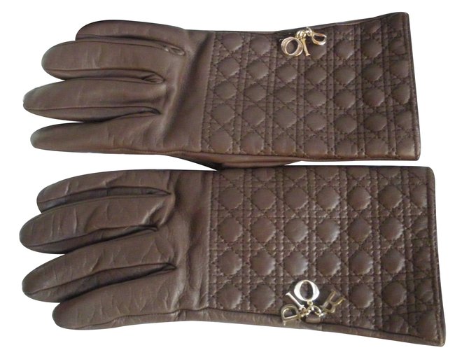 Christian Dior Gloves Caramel Leather  ref.34483