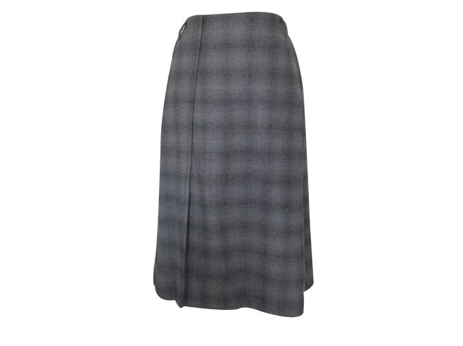 René Lezard Skirt Grey Wool  ref.34539