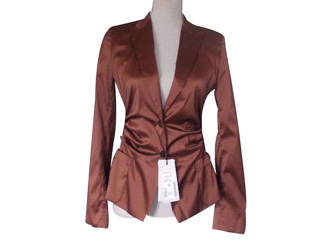 René Lezard Jacke Glänzend Braun Größe 36