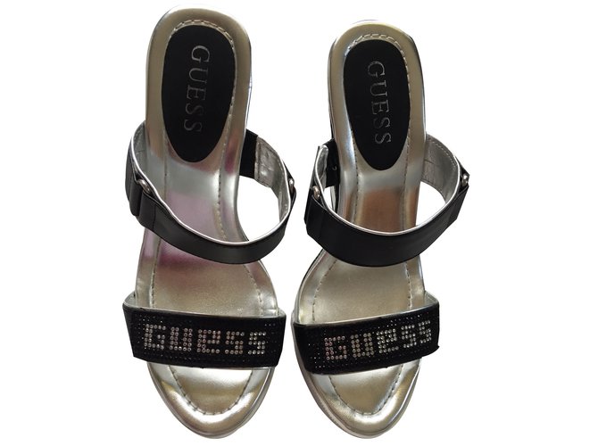 Guess wedge Black White Rubber  ref.34569