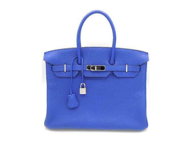 Hermès Birkin 35 Azul Couro  ref.34581
