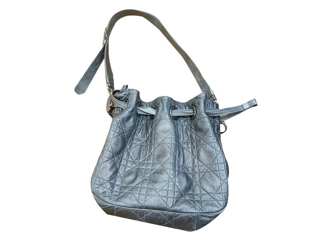 Dior Handbag Grey Leather  ref.34605