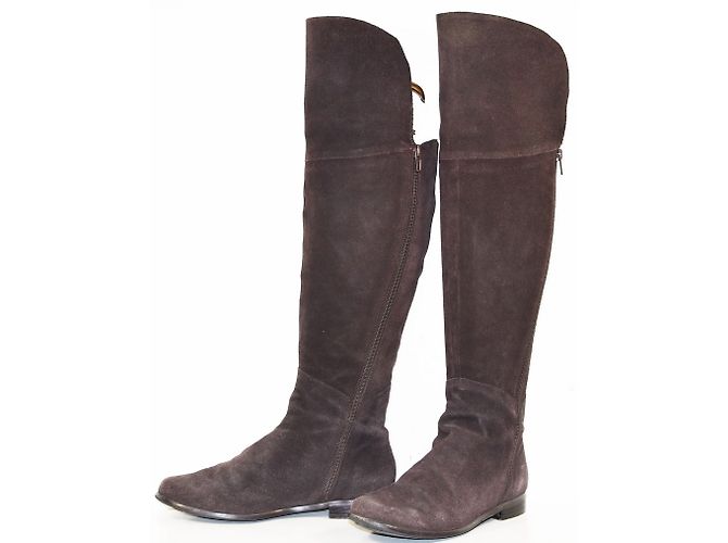 Autre Marque ANDRE Cuissardes Suede Brown Size 36