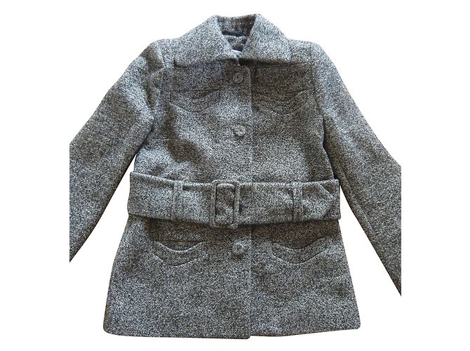 Chaqueta Carven de tweed de lana con cinturón