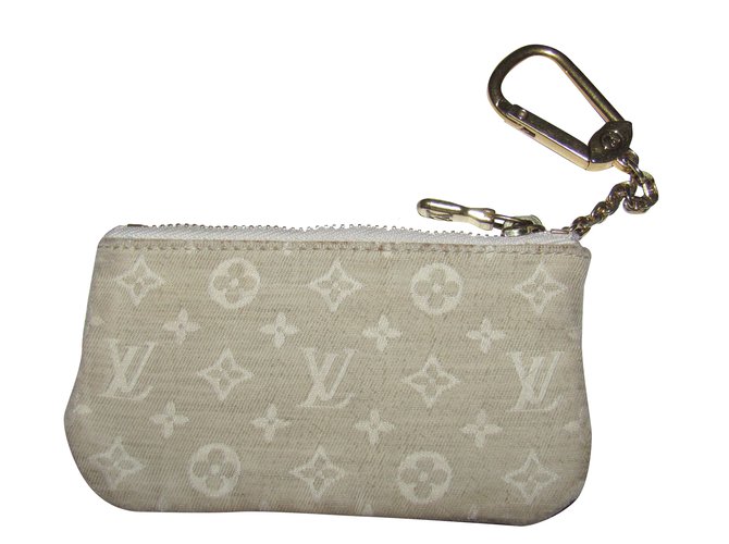 Louis Vuitton small wallet and key ring Grey Cloth  ref.34662