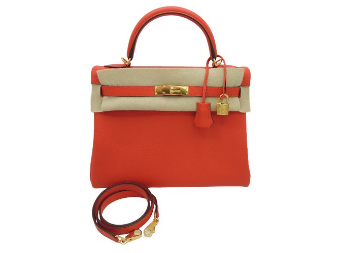 Hermès Kelly 32 Evercolor Red Leather  ref.34670