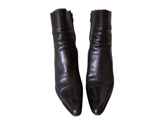 Free Lance Ankle Boots Black Leather  ref.34682