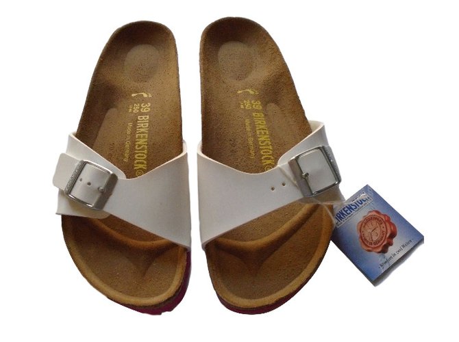 Birkenstock sandali Bianco Pelle verniciata  ref.34687