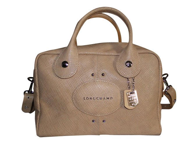 Longchamp Quadri Beige Leather  ref.34696
