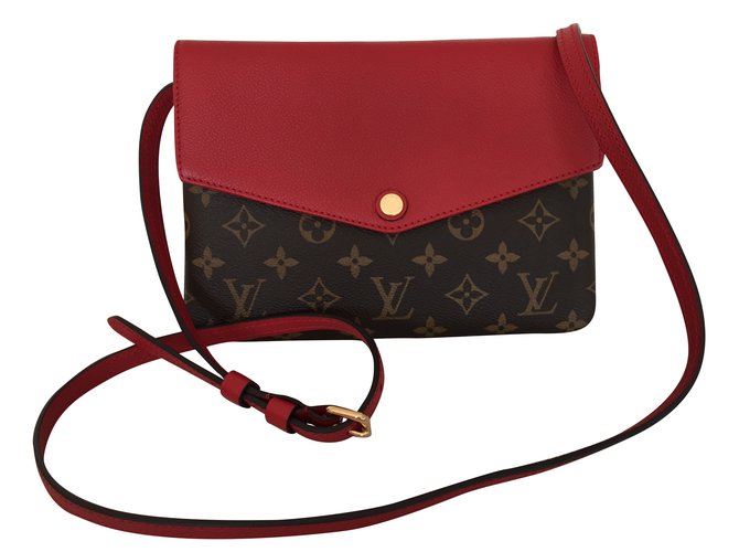 Louis Vuitton Twice monogram Red Leather  ref.34715
