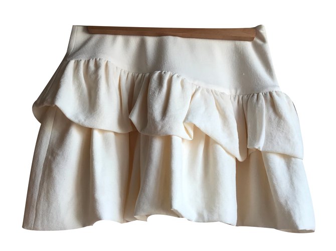 Maje Skirt Cream Polyester  ref.34717