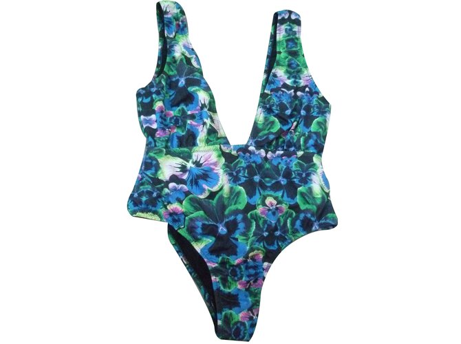 maillot de bain échancré une pièce Asos Polyester Multicolore  ref.34745