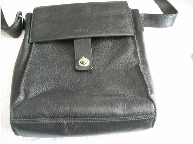 Lancel Bag Briefcase Black Leather  ref.34840