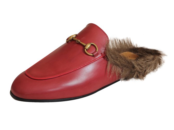 gucci red princetown mules