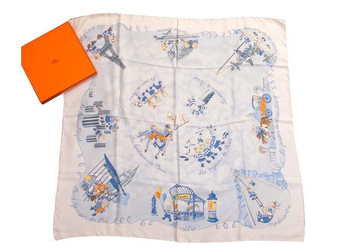 Hermès Sciarpa seta Bianco
