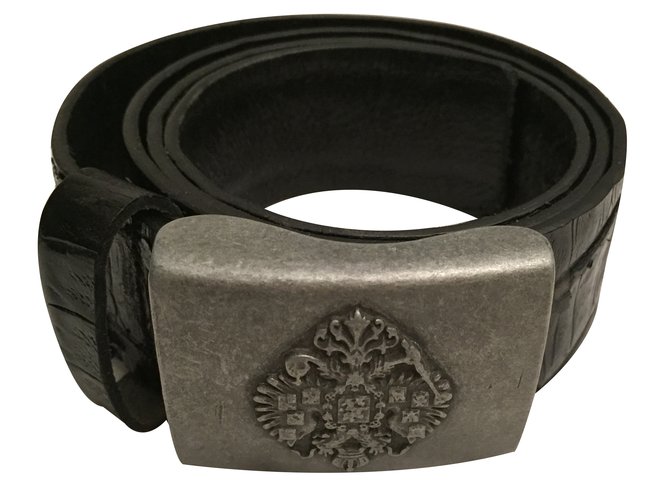 Massimo Dutti Belt Black Leather  ref.34876