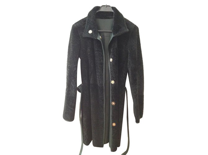 Autre Marque The Ruf Baby lamb Astrakhan and lambskin two faced coat-New Green Fur  ref.34895