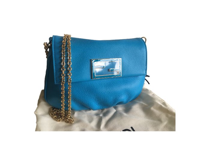Fendi Handtaschen Blau Leder  ref.34957