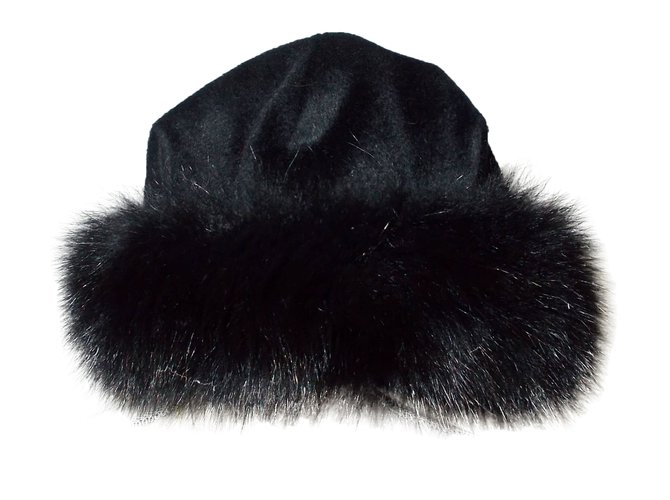 Autre Marque sombrero Negro Lana Piel  ref.35062