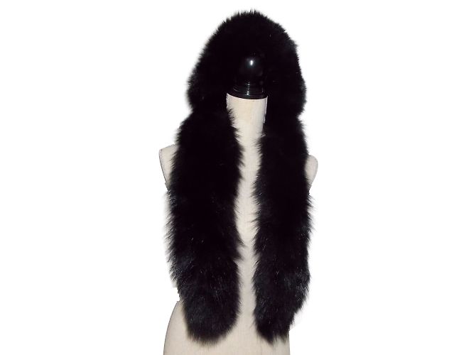 Autre Marque Boa Fox Fur Brand MARINA Nero