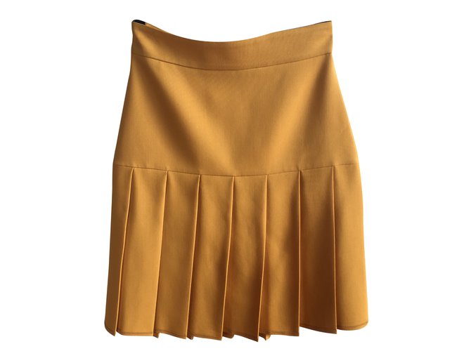 Gucci Skirt Yellow Silk  ref.35142