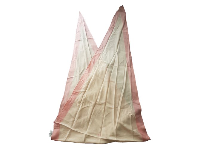 Hermès scialle triangolare Rosa Seta  ref.35205