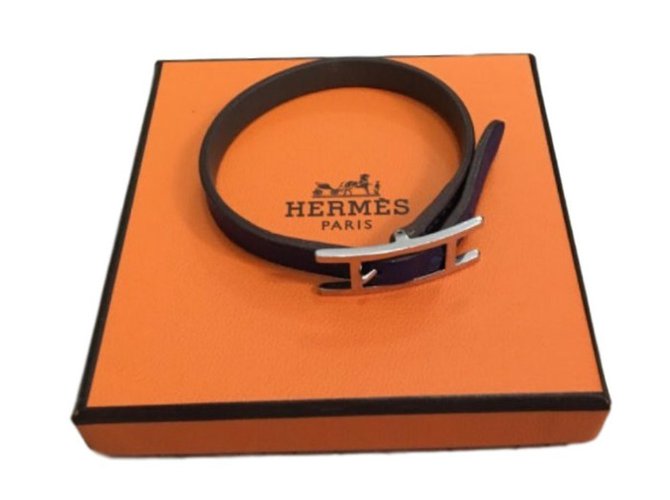 Hermès Belt bracelet Blue Leather  ref.35214