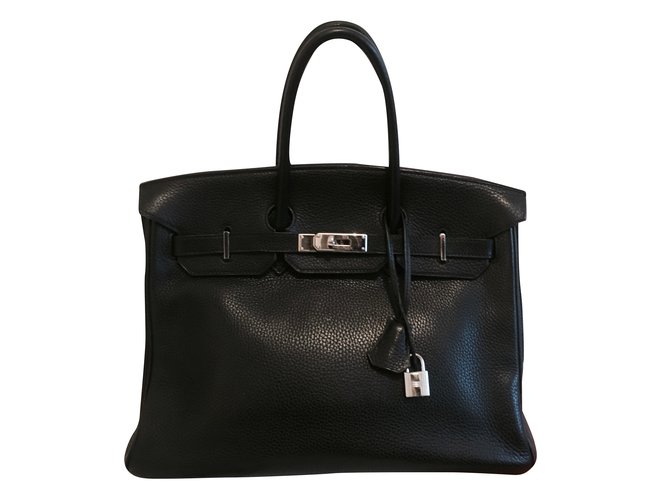 Kelly Hermès Sac HERMES Birkin cuir Togo noir 35 cm  ref.35226