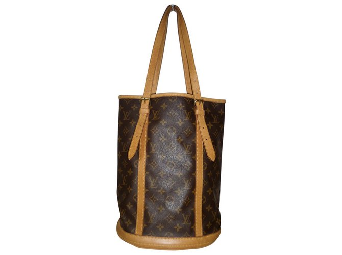 Bucket Louis Vuitton Handbag Brown Cloth  ref.35234