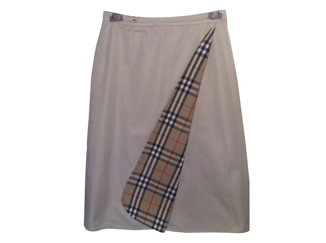Burberry Skirts Beige Cotton  ref.35269