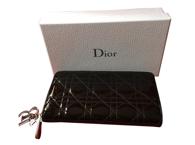 Dior Bolsas, carteiras, casos Preto Couro envernizado  ref.35291