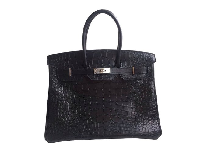 Hermès Birkin 35 Special Edition Matte Alligator Black Exotic leather  ref.35314
