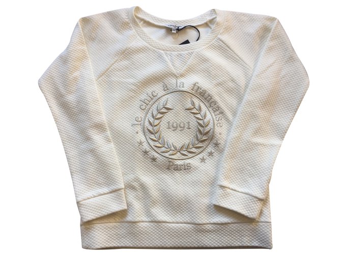 La petite française Sweater Beige Cotton  ref.35328