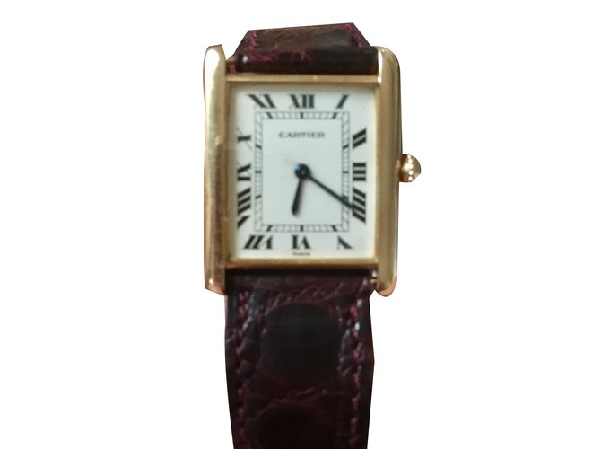 Cartier Quartz Watches Dark red Yellow gold  ref.35362