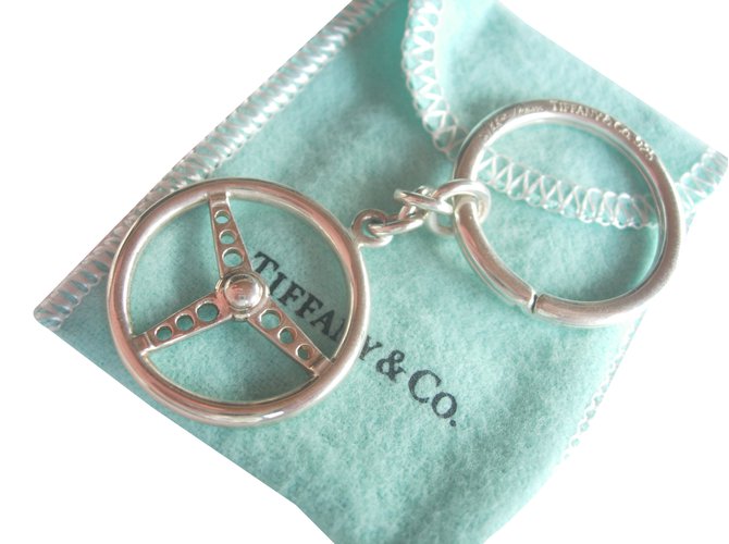 Tiffany & Co Volant key ring Silvery Silver  ref.35379