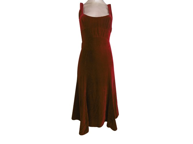 Emporio Armani Kleid Rot Bordeaux Samt  ref.35422