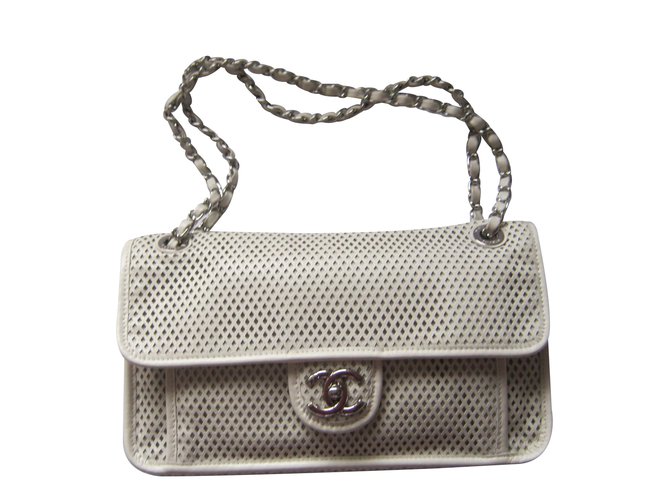 Chanel French riviera Flap Bag Cream Leather  ref.35431