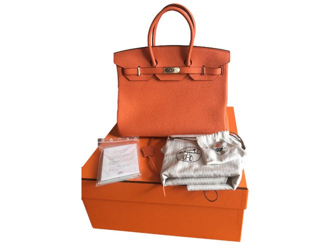 Hermès Birkin 35 Togo Orange Leather  ref.35449