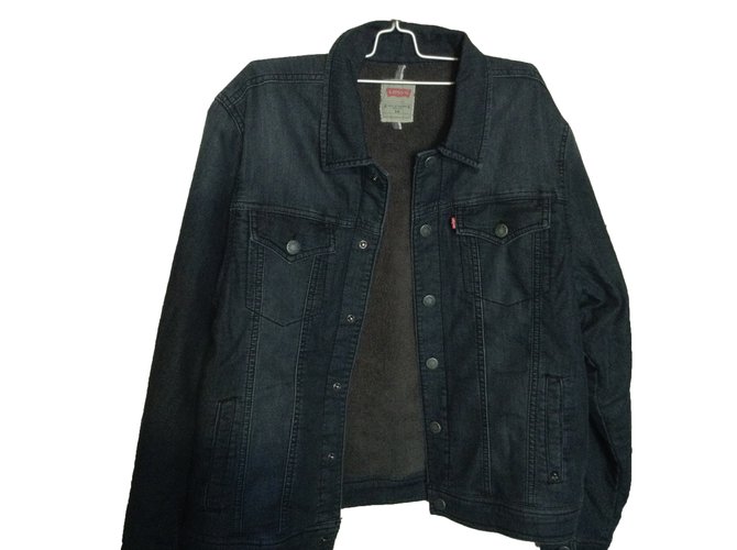 Levi's Blouson, manteau garçon Coton Noir  ref.35458