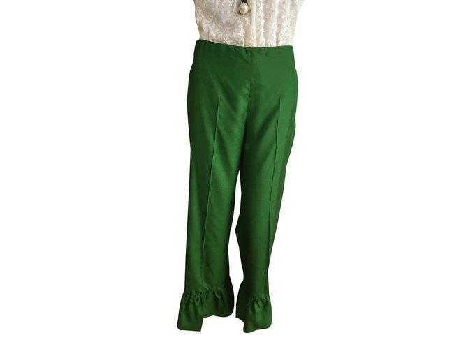 Gucci Pantalón, legging Verde Seda  ref.35501