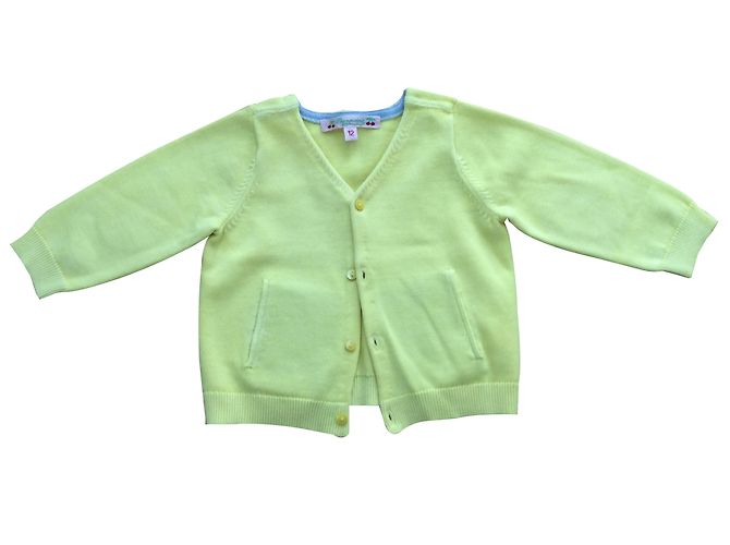 Bonpoint Gelber Baumwollpullover Mädchen 74cm 