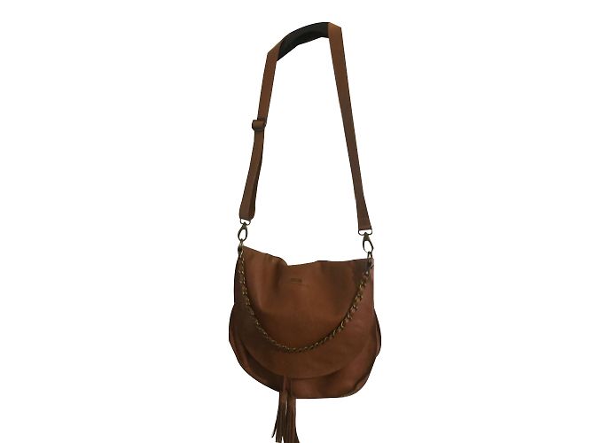 Autre Marque Borsa a tracolla lkks in pelle di agnello caramello