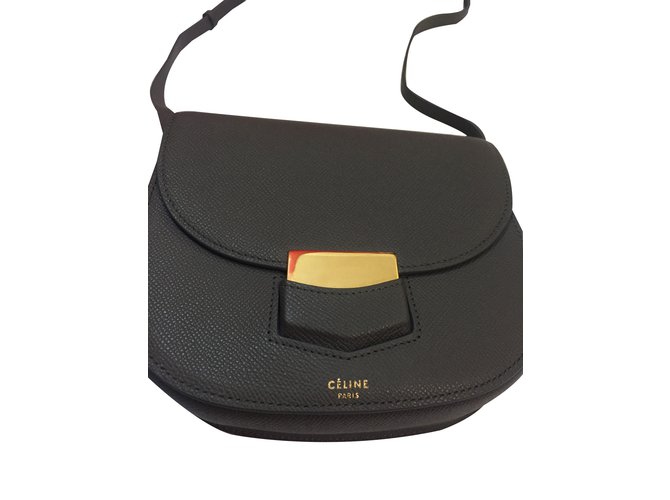 Céline Trotteur Mini Grey Leather  ref.35528
