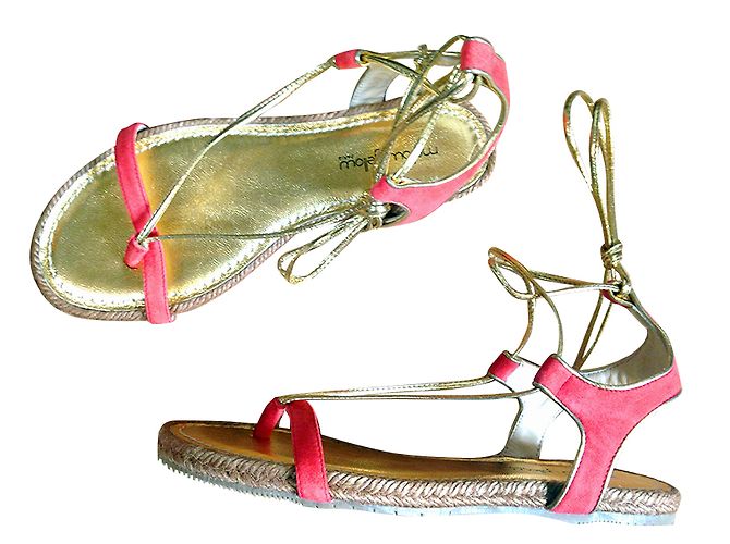 Sandali Mellow Yellow in pelle color corallo
