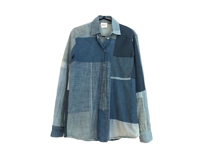 Laurence Dolige Camicia Blu Cotone
