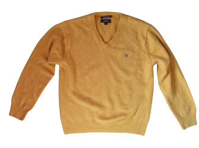 Autre Marque Pull en laine d'agneau jaune moutarde M 