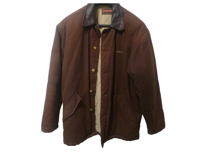 Autre Marque chevignon Blazers Jacket Brown Leather Cotton  ref.35604