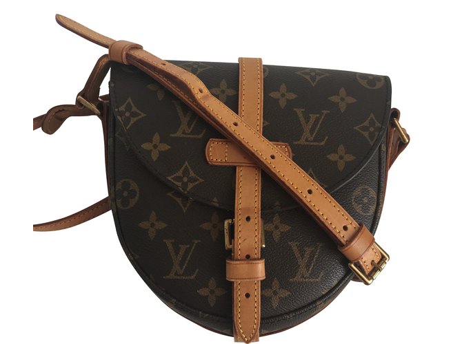 Louis Vuitton Chantilly PM canvas Monogram Brown Leather Cloth  ref.35622